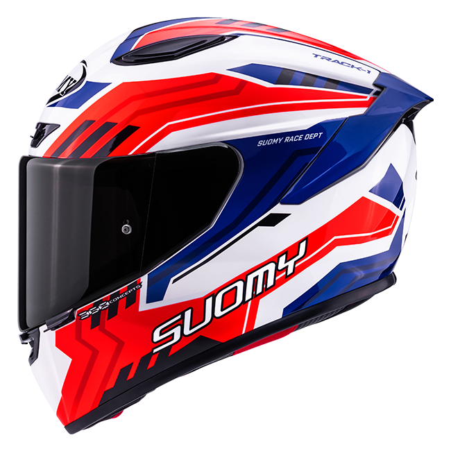 Casque Suomy Track-1 Framework Blanc/Rouge/Bleu K6T10023 
