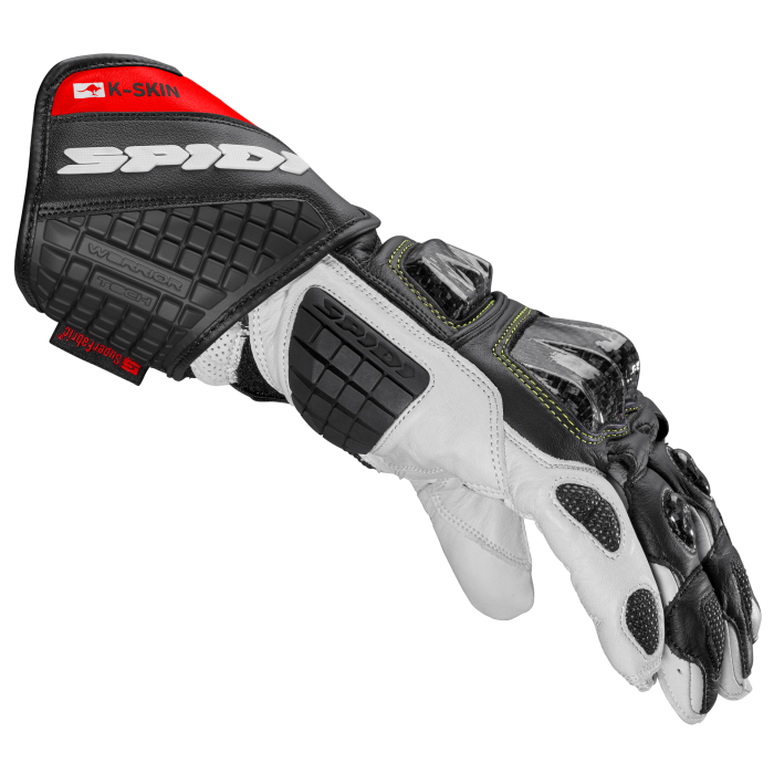 Gants de moto en cuir Spidi Carbo Kangaroo Racing | Homme | Noir-Rouge | A216021 