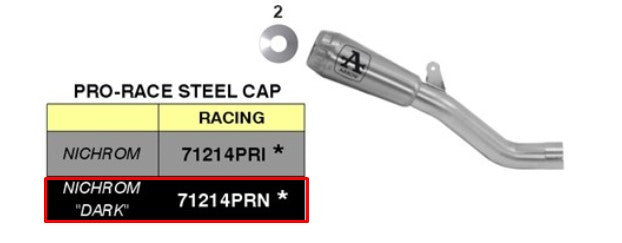 Kit de glissement Arrow Pro-Race en acier inoxydable noir pour Aprilia RSV4/RR/RF (17-18) 71214PRN 