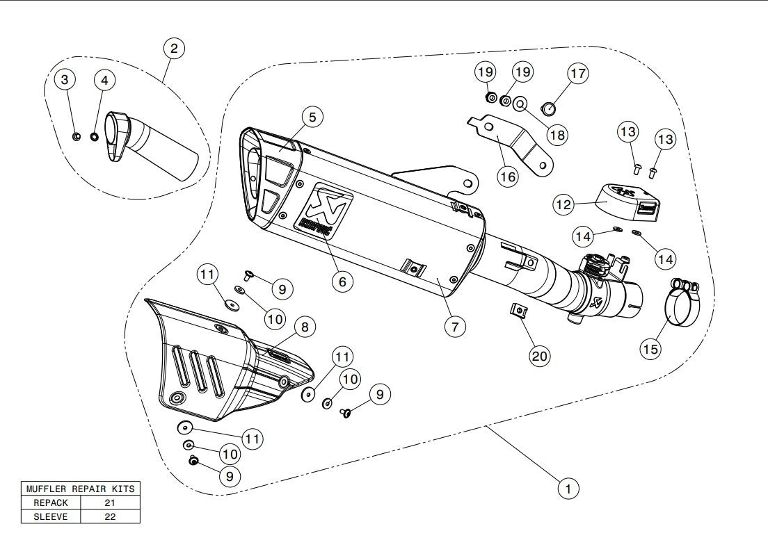 Ligne Akrapovic Slip-On (Titane) Yamaha YZF-R6 (08-26) S-Y6SO12-HAPT 