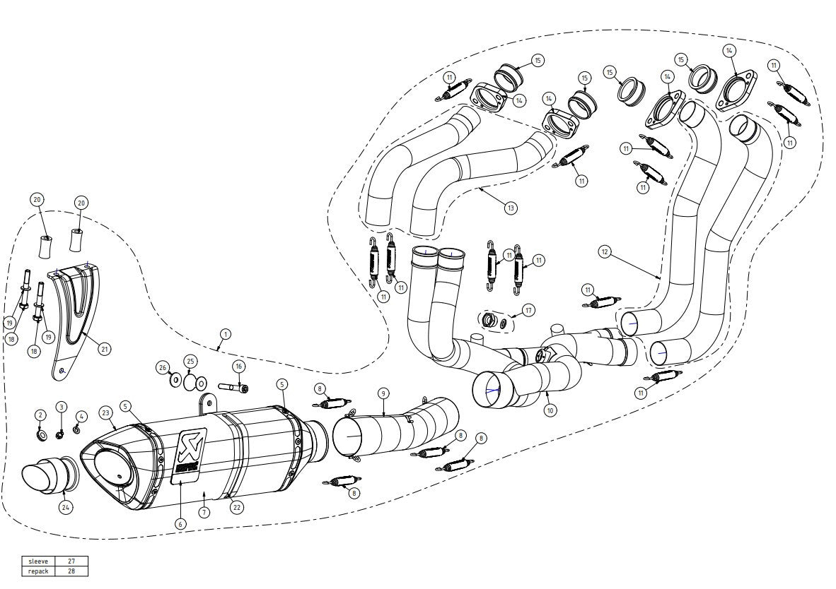 Ligne Evolution Akrapovic (Carbone) Aprilia RSV4/RR/RF/1100 Factory (15-20) S-A10E8-RC 