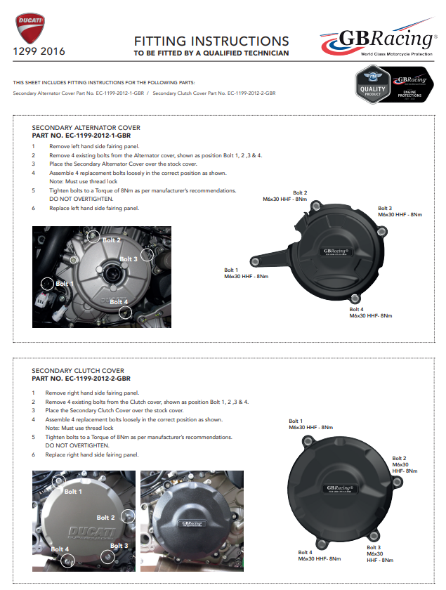 Protection de générateur de lumière GBRacing pour Ducati Panigale 1299/S (15-18) 