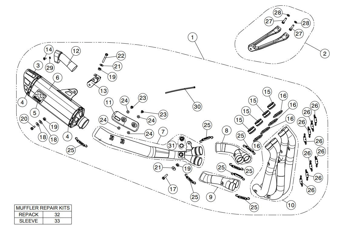 Ligne de course Akrapovic (Acier inoxydable) Honda CBR 1000 RR SC77 (17-19) S-H10R8-APLT 