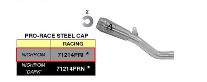 Kit de slip-on Arrow Pro-Race en acier inoxydable pour Aprilia RSV4/RR/RF (17-18) 71214PRI 