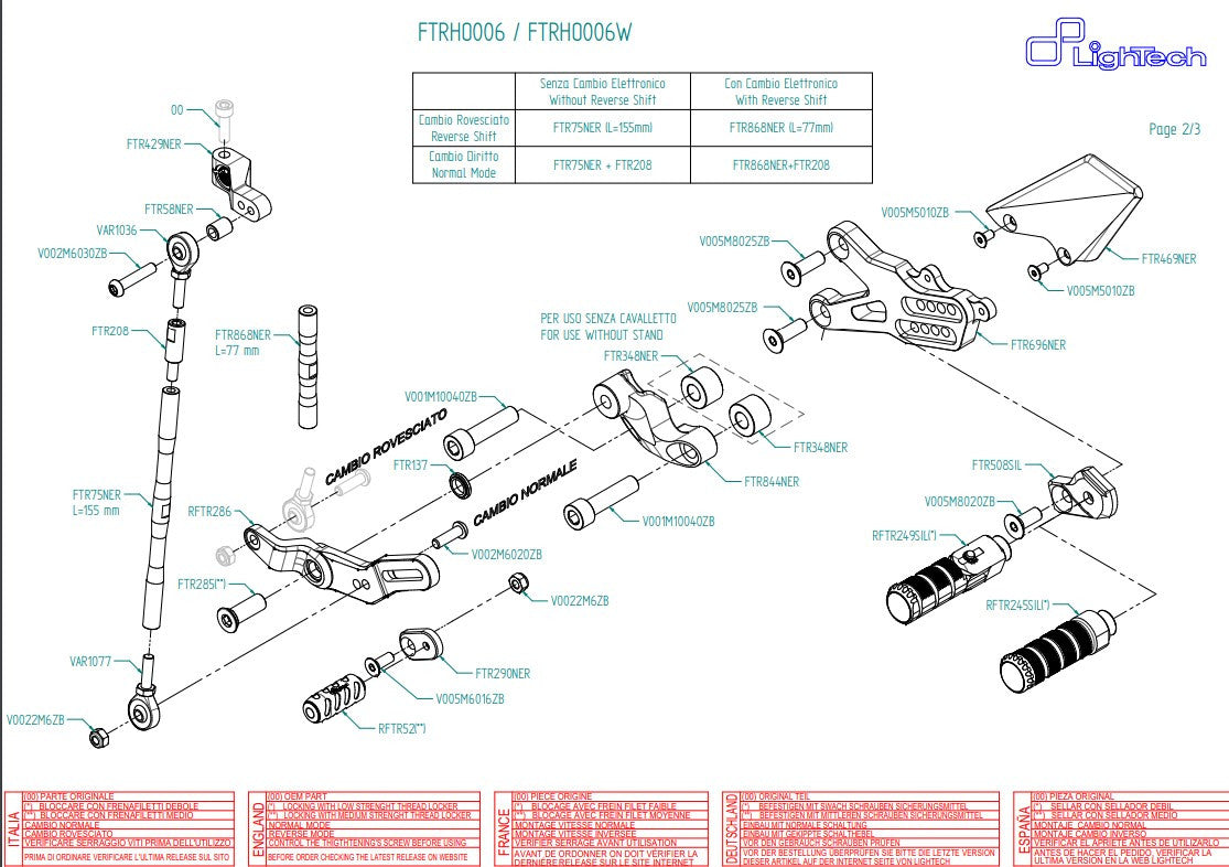 Système de freinage LighTech Honda CBR 1000 RR (08-19) FTRHO006/W 