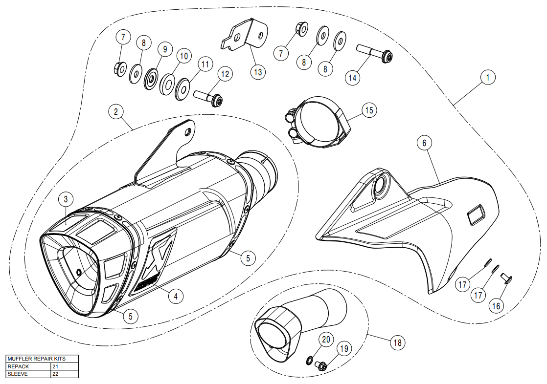 Akrapovic Slip-On Line (Titane) Yamaha YZF-R1/M (15-25) S-Y10SO18-HAPLT 