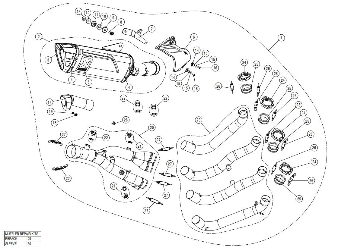 Akrapovic Evolution Line (titane) Yamaha YZF-R1/M (15-26) S-Y10E6-APLT 