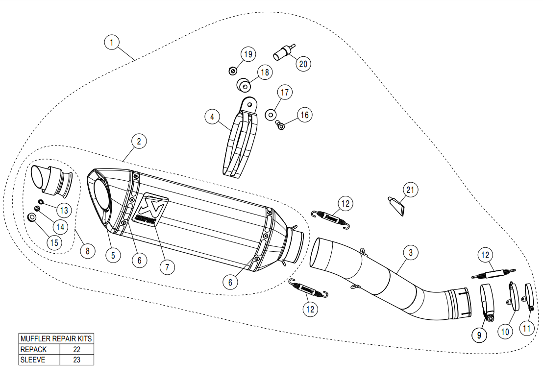Akrapovic Ligne Slip-On (Carbone) Aprilia RSV4/RR/1100 Factory (21-26) S-A10SO13-RC 